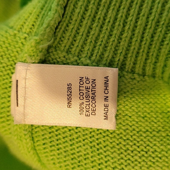 Express Men's Bright Green XL v-neck sweater - Picture 4 of 7